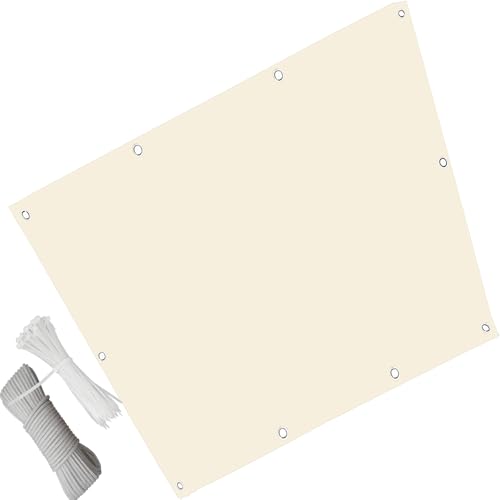 Sonnensegel Wasserdicht 1 x 1.4 m Seitenmarkise Schattierungsnetz Wetterbeständig Und UV Schutz mit Befestigungsseilen für Balkon Terrasse Garten, cremefarben