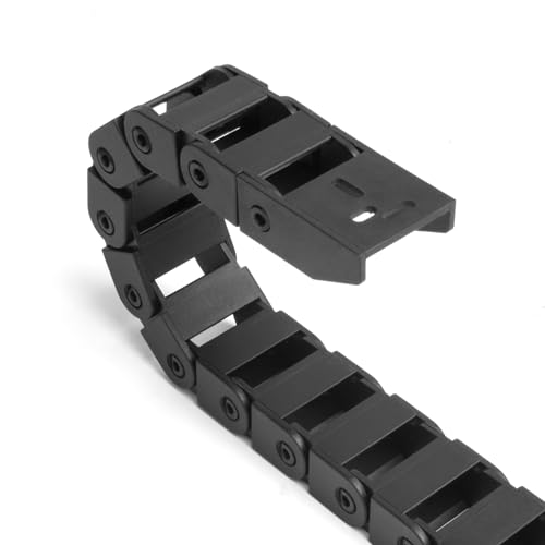 10 x 20mm (Inner H x W) R28 Bridge Type Drag Chain Cable Wire Carrier Protection Chain 39.3inch/1M for 3D Printer and CNC Router Mill,Black Plastic Nylon(Non-openable)