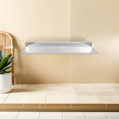 Estante flotante de acero inoxidable 201 en L de 40x20 cm para pared de cocina 8