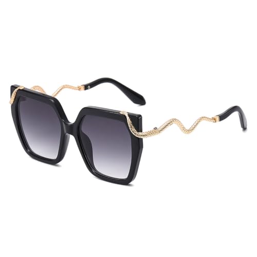 Lunettes de soleil femme oversize haut de gamme à détails métalliques géométriques