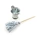 TAODAN Mini Cleaning SetFloor Mop with Galvanized Bucket 1Set Miniature 1:12 Scale Fairy Garden Furniture Retro Vintage Mop with Bucket Dollhouse Miniature Doll Furniture Accessories Gifts