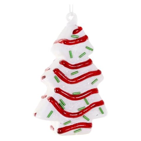 The Bridge Collection Christmas Tree Snack Cake Ornament - Festive Glittery Cake Ornament for Holiday Decor - Junk Food Ornament - Dessert Ornament Cover