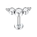 HIRMENENTE New 2026 Unisex 1Pc Titanium 16G Cz Gem Labret Lip Bar Rings Crystal Flower Ear Cartilage Tragus Helix Lobe Earring Piercings Screw Flt Top Jewelry Fashion Accessories For Women And Men
