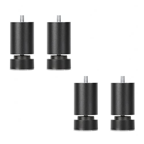 Patas de metal para muebles de salón: pack de 4 soportes negros regulables de alta resistencia 2