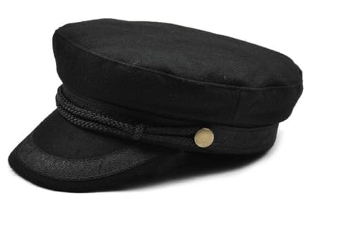 Béret pour femmes contre le vent d'hiver chapeau militaire ajustable gris
