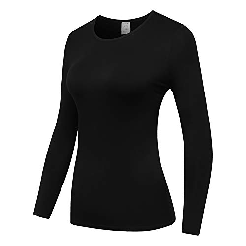 OThread & Co. Women's Long Sleeve T-Shirt Comfy Underscrub Tee Basic Stretch Layer2