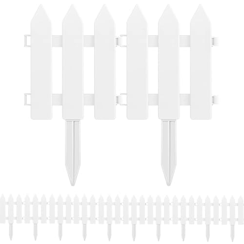 Image of 16 Inch PVC Garden Fence Border, Decorative White Picket Fence Panels for Garden Edging | RSP HOME DECOR (12)