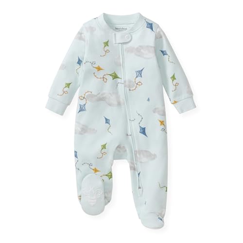 Image of Burt's Bees Baby Boys Sleep and Play PJs, 100% Organic Cotton One-Piece Zip Front Romper Jumpsuit Pajamas