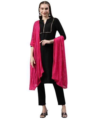 RANI SAAHIBA Women's Chiffon Embroidered Dupatta