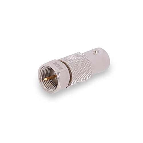 Image of MX Male F Type Connector to BNC Female Connector for TV Cable Tight Corners Wall Plate Mounted Flat Panel TV Mounting Setup Box (PACK OF 2)