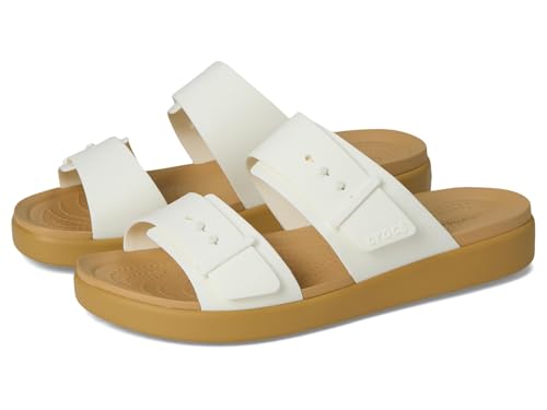 Crocs Women's Brooklyn Buckle Low Low Chalk/Tan 8 Medium