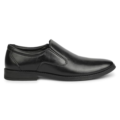 Image of Liberty Healers HML-87E Black & Brown Formal Non Lacing Mocassin Shoes for Men