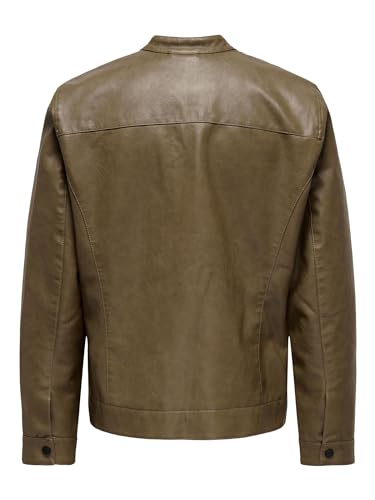 Only & Sons Herren Onsmike Pu Racer Jacket OTW Noos, Monks Robe, x_s – Ansicht 4
