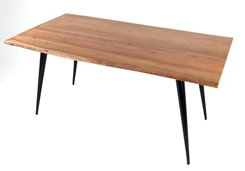 Esstisch >9204-180< EIN eleganter Esstisch aus Akazien-Massivholz (180x90x78 cm), mit der franzm Eisen-Gestell und 4 Beine für Stabilität. Zeitloses Design