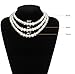 BABEYOND Round Imitation Pearl Necklace 20s Vintage Multi Strands Flapper Necklace for Party