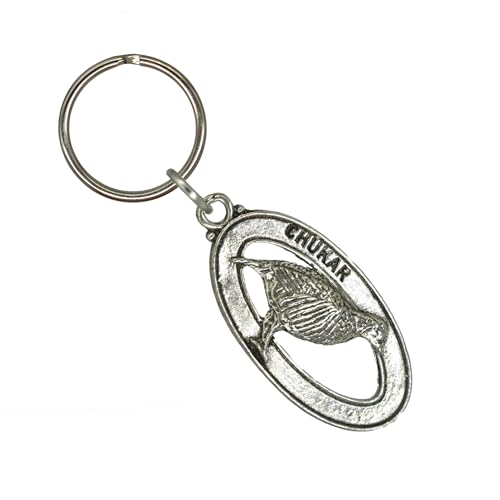 Chukar Keychain, Pewter, B035KC, 2 inches, 100% American Made, Chukkar Key Chain, Bird Keychain, Key Fob, Key Ring, Key Chain, Gift, Over 150 Bird designs