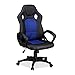 Relaxdays Chaise Gamer professionnel fauteuil Gaming jeux vidéos XR9 jusqu’à 120 kg Racing Chair, bleu-noir, 110 x 62 x 60 cm