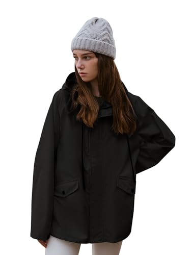 L-Rain Hard Shell Rain Jacket with Hood for Women - Lightweight Outdoor Waterproof and Windbreaker Rain Coat