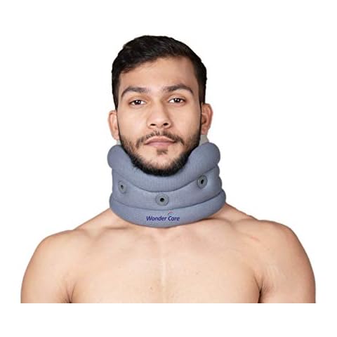 Wonder Care Cervical Collar for Neck Pain Soft Neck Support Brace for Spondylitis Neck Pain Relief for Men & Women Grey (Small: 3"-3.5") Cover
