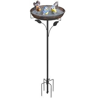Weldun abreuvoir oiseaux métal bronze, bassin 30 cm