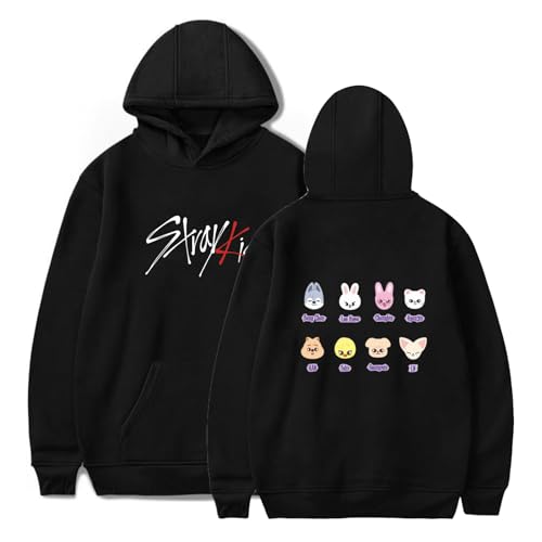 Thyoeun SKZ Hoodie SKZOO Sweater Bangchan Felix Hyunjin Han LeeKnow IN Hooded Sweatshirt Black-c