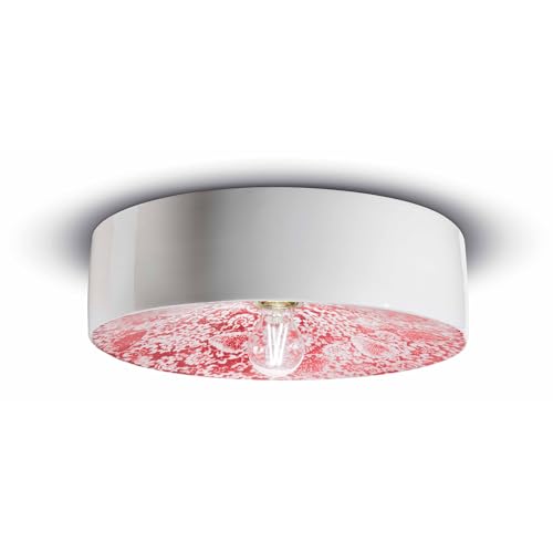 Plafonnier D40 Decò Pi Collection C1792 en céramique rouge Ming