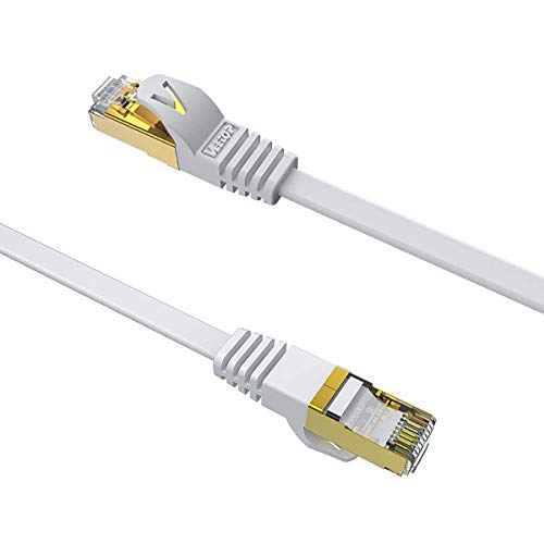 Cat7 Ethernet Cable,Veetop 5ft/1.5m Cat 7 Network Cable High Speed 10 Gbps Internet Cord Flat Ethernet Wire with Shielded RJ45 Connectors for Computer Laptop Router Modem Switch Box - Thumbnail 3