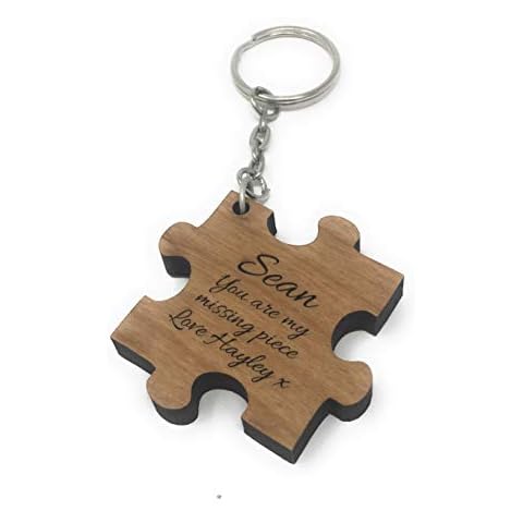 Personalised"You are My Missing Piece" Jigsaw Keyring - Perfect Wedding,Anniversary and Valentines Gift Cover