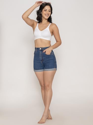 Image of INKURV Seamless Non-Padded Bra for Women | Non-Wired Cotton Full Coverage T-Shirt Bra | Thin Adjustable Straps | Double Layered Cups | Anti Sag Lift Up Support | Luna Combo of 2