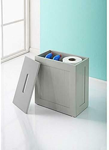 Maine Grey Free Standing Storage Box Holder Laundry Bathroom Cabinet Unit 31x33cm