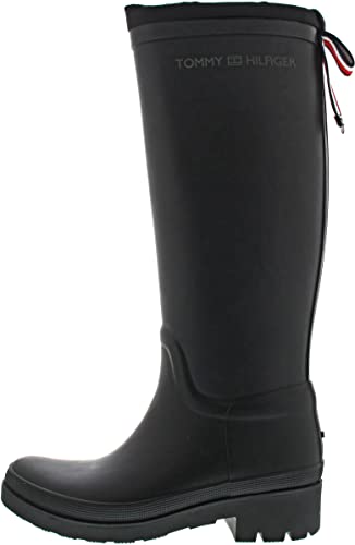 Tommy Hilfiger TH Overknee Rainboot Mono Gummistiefel Schwarz (37)