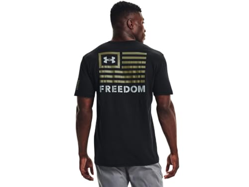 Under Armour Men's New Freedom Banner T-Shirt, Black (001)/Steel, X-Large