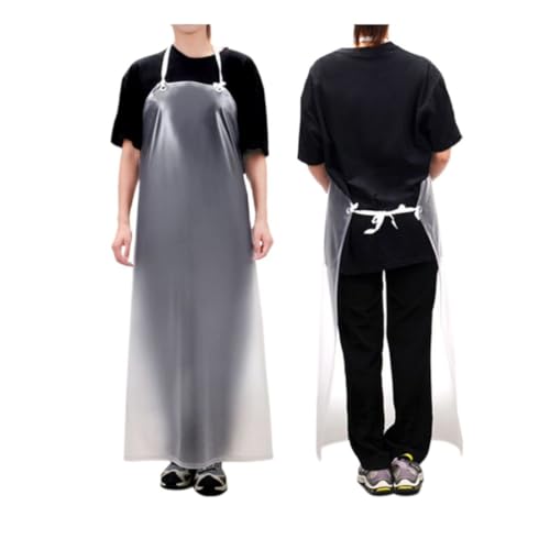 QDMHA Delantal Impermeable de PVC, Delantal de Trabajo Resistente con Correas Ajustables, A Prueba de Aceite y Productos Químicos, Ideal para Lavavajillas, Jardinería y Uso Industrial