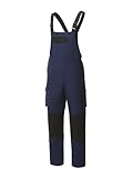 UNIONWORKWEAR Bib Overalls Status - Anatomical knees - Breathable - Dirt/Abrasion Resistant - Reinforced Joints (US, Waist Inseam, 44, 29, dark blue/black)