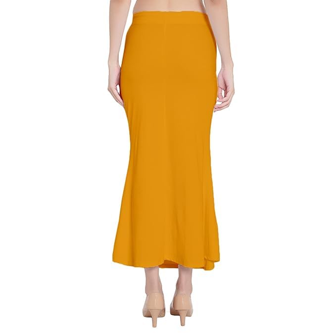 Image of Saree Shapewear Petticoat for Women Cotton Blended Lycra Shaper Petticoat with Elastic & Lace (Drawstring) Long Under Skirt Fishcut Wrinkle Free Shapewear
