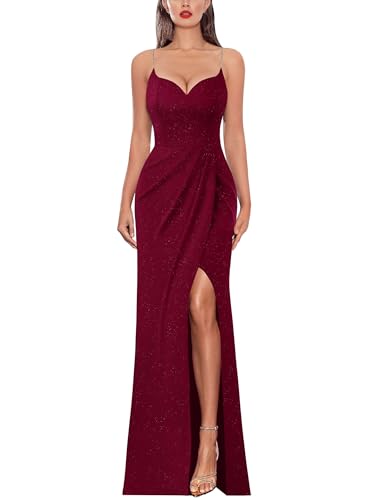 VFSHOW Womens Formal Prom Maxi Dresses Ruched High...