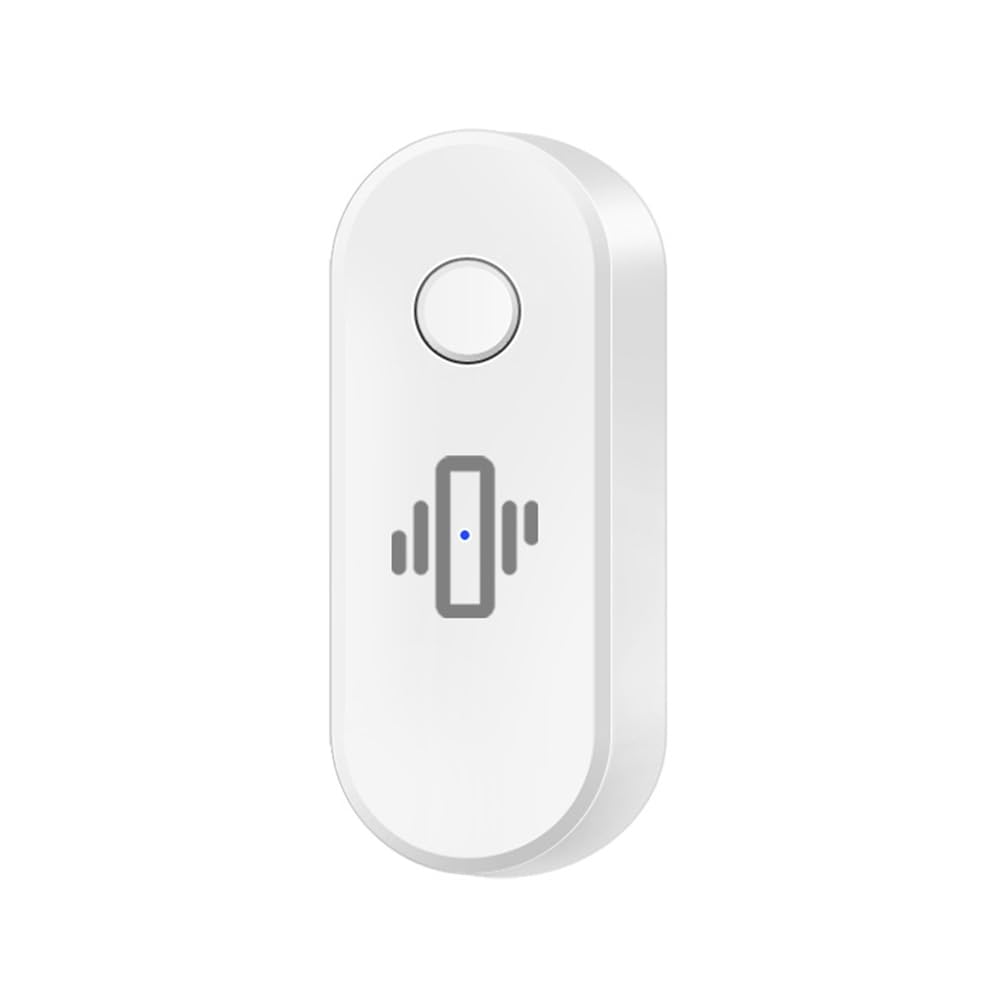 Littimoon Tuya WiFi Vibration Sensor Alarm Wireless Vibration Detector Alert Real-Time Activity & Shock Detection White