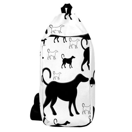 Sac à dos à bandoulière chien blanc 16x36.5cm pour voyage et randonnée