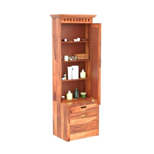Image of Sheesham Solid Wood Dressing Table for Bedroom with Drawer (Honey Finish)