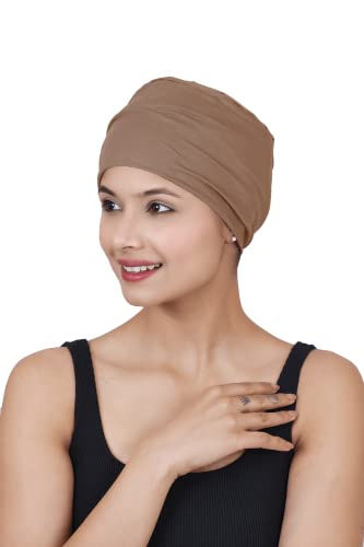 Image of The Headscarves Women Silky Soft Bamboo Viscose Sleep Cap for Hair Loss Chemo Headwear Skull Cap Free Size (Multicolor) (HS3 Multicolor)