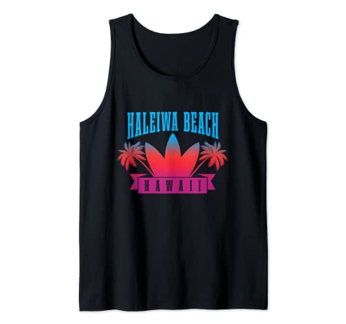 Haleiwa Beach Hawaii Surf Vintage Sunset Surfer Retro Camiseta sin Mangas