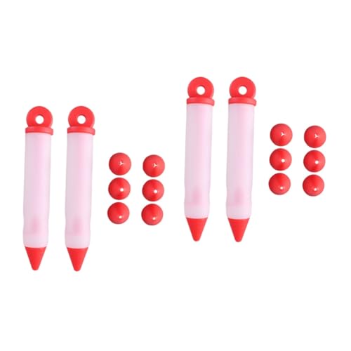 Zerodeko 4 Juegos Bolígrafos de Decoración de Pasteles de Silicona de Alimenticio de Herramientas Reutilizables para Decorar Tartas y Postres de Limpiar y Usar para Repostería y DIY