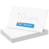 10 Pack Corrugated Plastic Board 24x36,4mm Blank Yard Signs,Corrugated Plastic Sheet,Foam Poster Board-for Lndoor and Outdoor,Birthday,Lawn,Garage,Sale,Open House,Presentations Display(White)