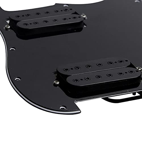 Pickguard précâblé Black 11 Trous Préwired Pickguard HH Alnico 5 Humbucker Pickup pour La Guitare Électrique… - Les Beatles, Paul McCartney, John Lennon, RIngo Starr, George Harrison Pickguard précâblé Black 11 Trous Préwired Pickguard HH Alnico 5 Humbucker Pickup pour La Guitare Électrique… – Image 4