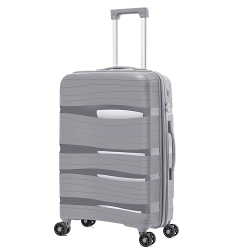 ARTREE Maletas de Viaje Mediana - Trolley Rígida Polipropileno con 4 Ruedas Giratorias y Cierre de Combinación - Maleta Mediana Prácticas y Ligeras 66x45x28cm, 70L (Gris) ARTREE Maletas de Viaje Mediana - Trolley Rígida Polipropileno con 4 Ruedas Giratorias y Cierre de Combinación - Maleta Mediana Prácticas y Ligeras 66x45x28cm, 70L (Gris)