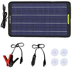ECO-WORTHY 12 Volts 10 Watts Portable Power Solar Panel Battery Charger with Alligator Clip Adapter Backup for Car Boat RV