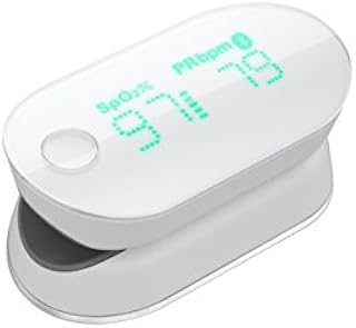 iHealth AIR Wireless Fingertip Pulse Oximeter for Blood Oxygen Saturation, Perfusion Index, and Pulse Rate. With Smartphone App for Plethysmograph and Perfusion Index. Rechargeable Built-in Battery
