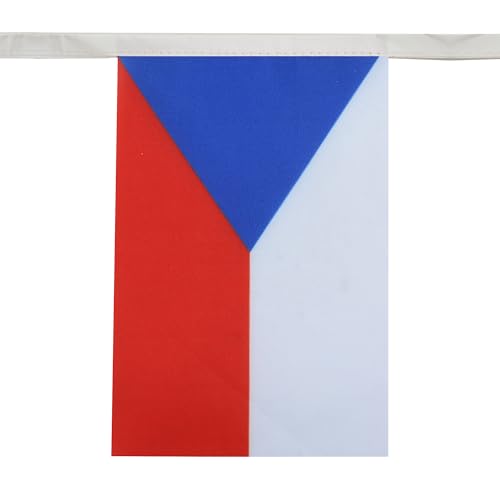 Image of AZ FLAG Czech Republic 6 meters BUNTING Flag 20 flags 9'' x 6'' - Czech STRING flags 15 x 21 cm