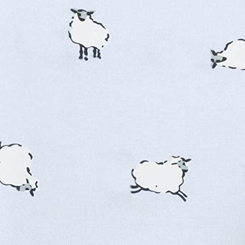 Image of Poppy & Fritz - Full Size Sheet Set, 100% Long-Staple Percale Cotton Bedding, Crisp & Cool, Deep Pockets, Bed Sheets with Matching Fitted Sheet & Pillowcase (Sheep Light Blue)