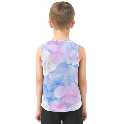 susiyo Light Pink Blue Hydrangeas Flowers Boys Sleeveless Tank Top Girls Athletic T Shirt3